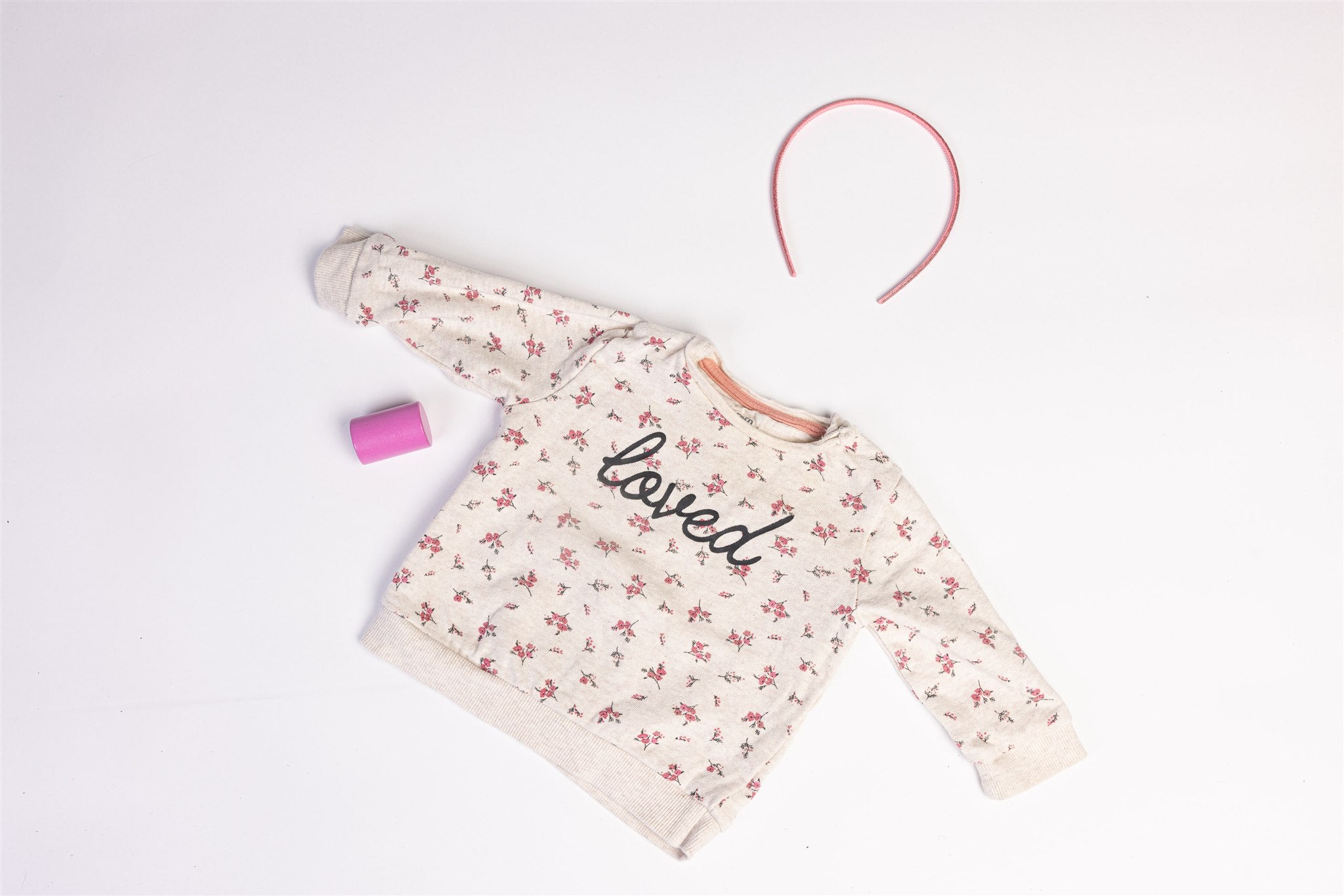 Cream floral  “loved”  jumper