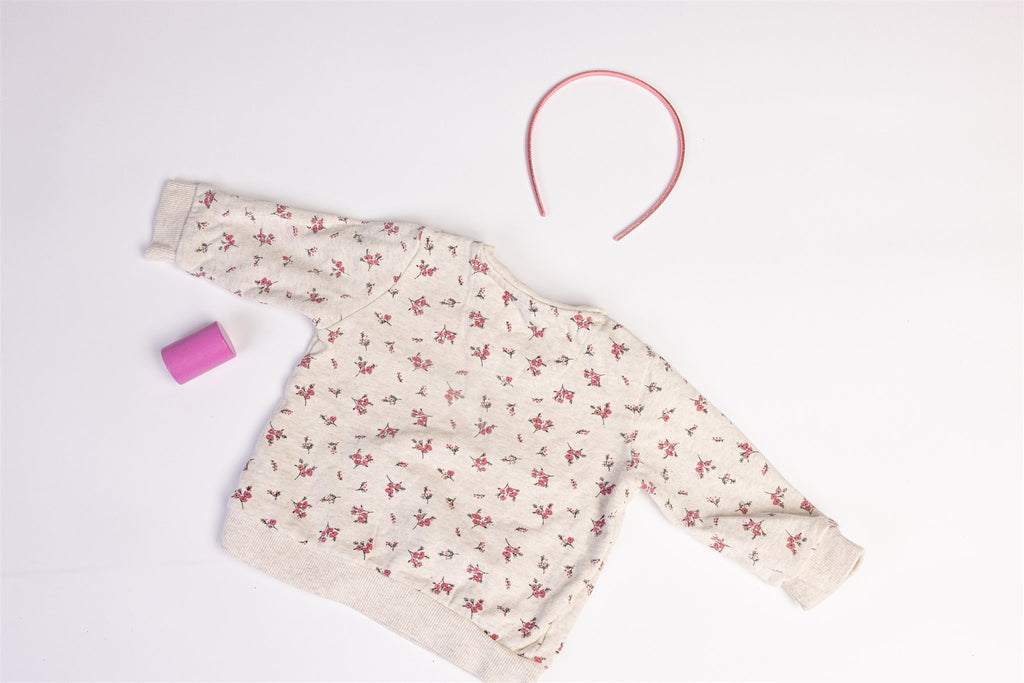 Cream floral  “loved”  jumper