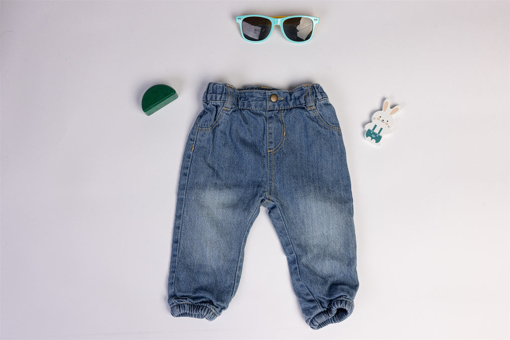 Light denim trousers with lining
