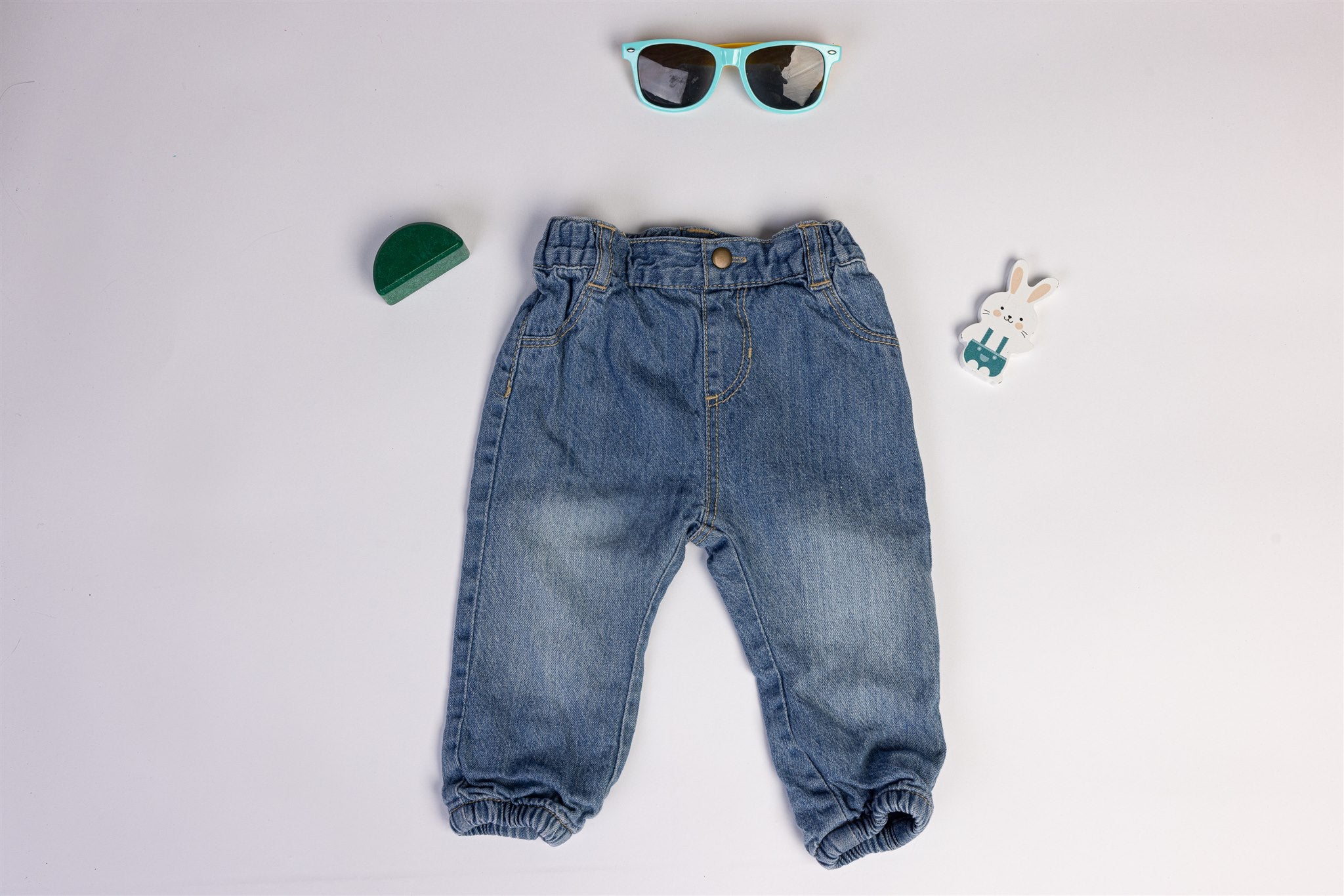 Light denim trousers with lining