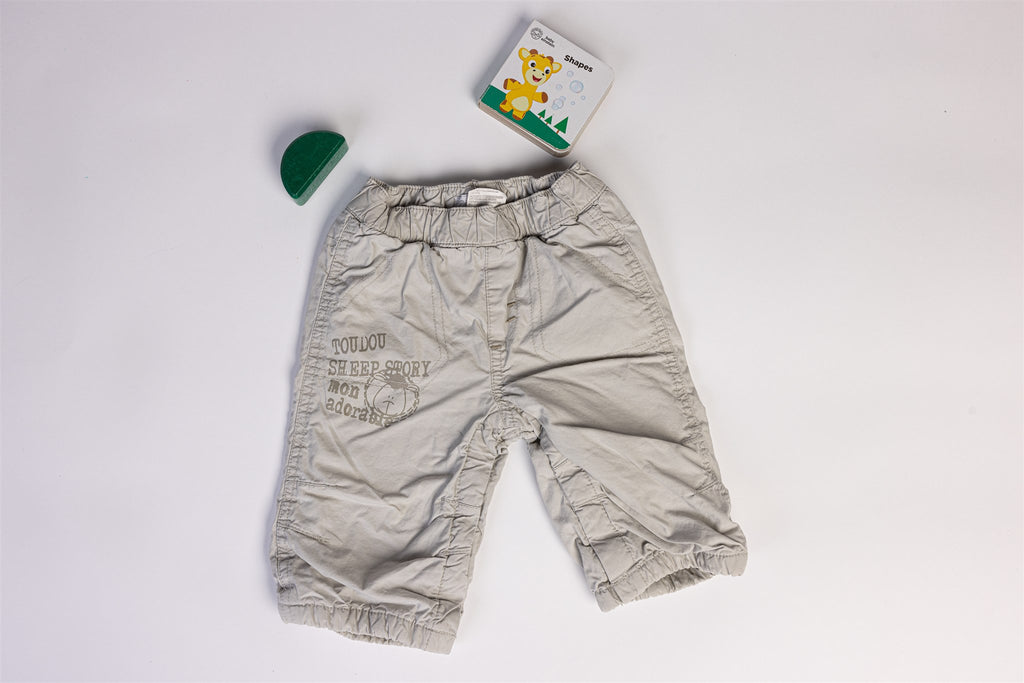 Beige lined trousers “Tou Dou Sheep Story mon adorable”