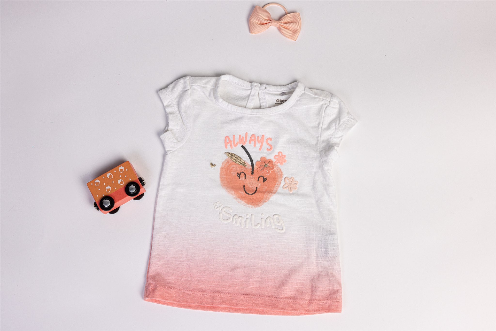 Always smiling peach t-shirt