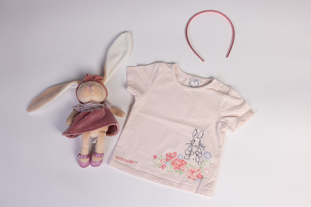 Peter Rabbit embroidered floral t-shirt