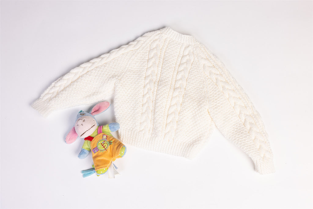 Handmade cream wool cardigan