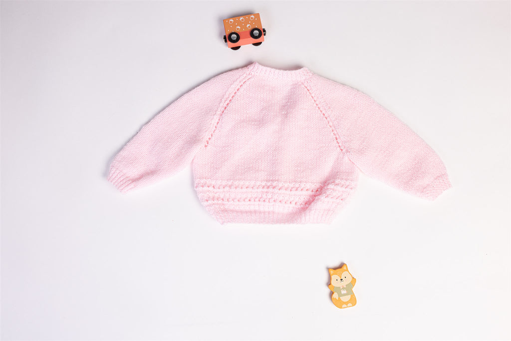 Pink handmade knitted cardigan