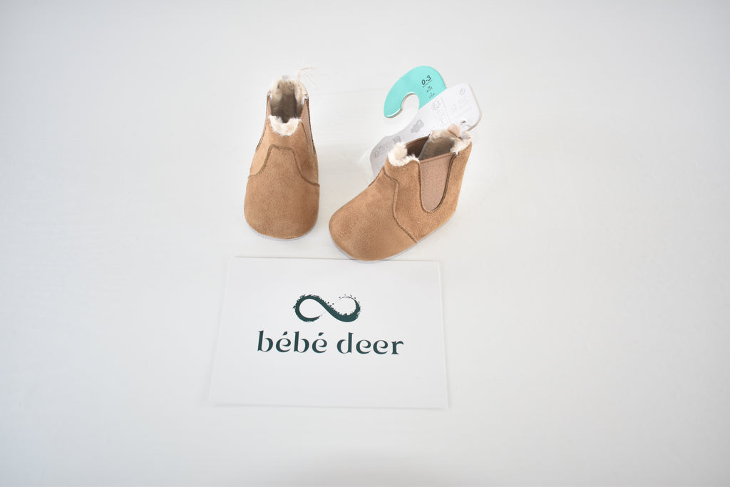 New with tags faux suede fleece-lined ankle boots