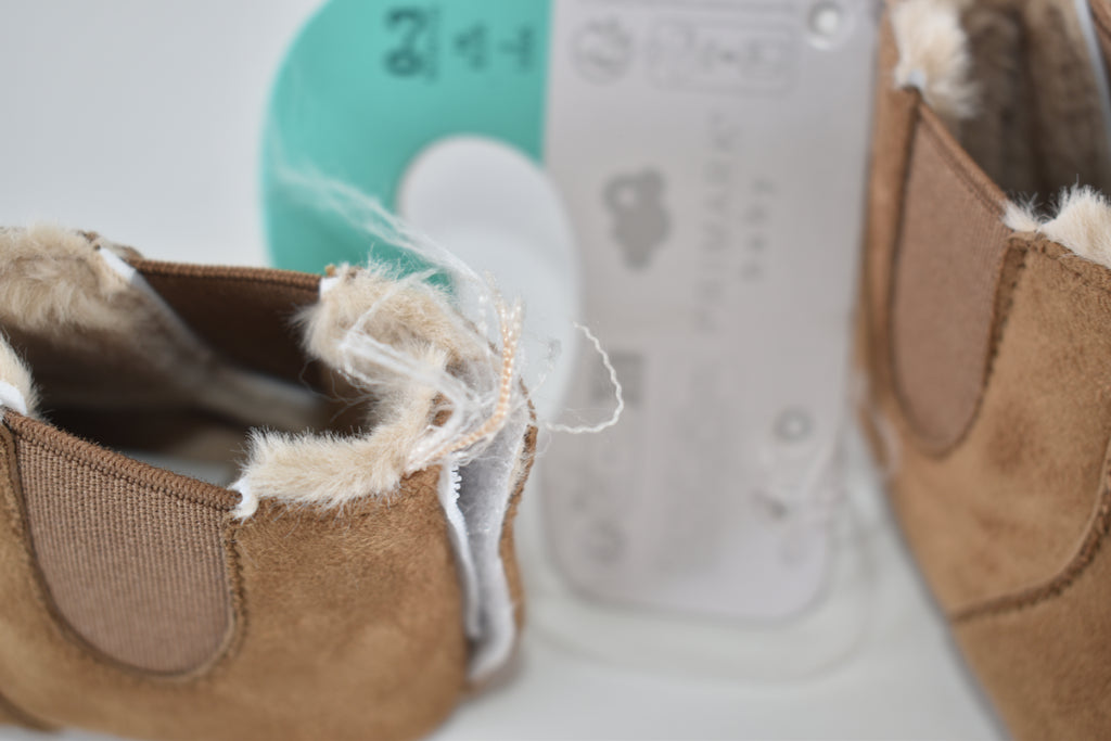 New with tags faux suede fleece-lined ankle boots