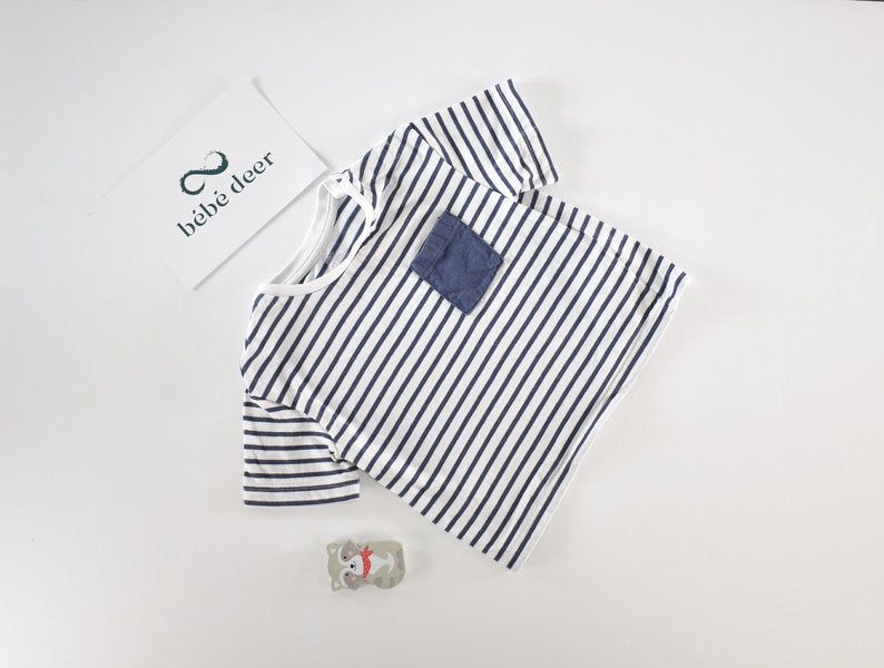 T-shirt rayé avec poche