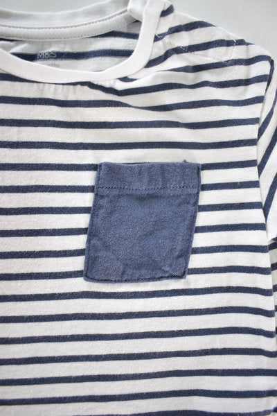 Striped short-sleeve top