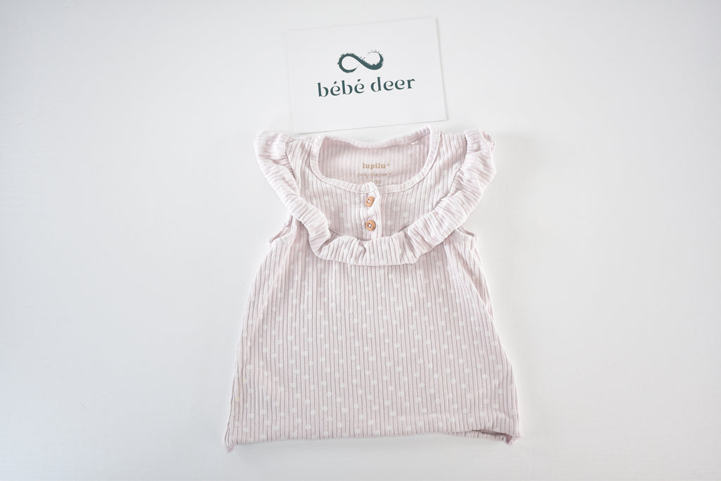 Pale pink organic cotton ribbed top