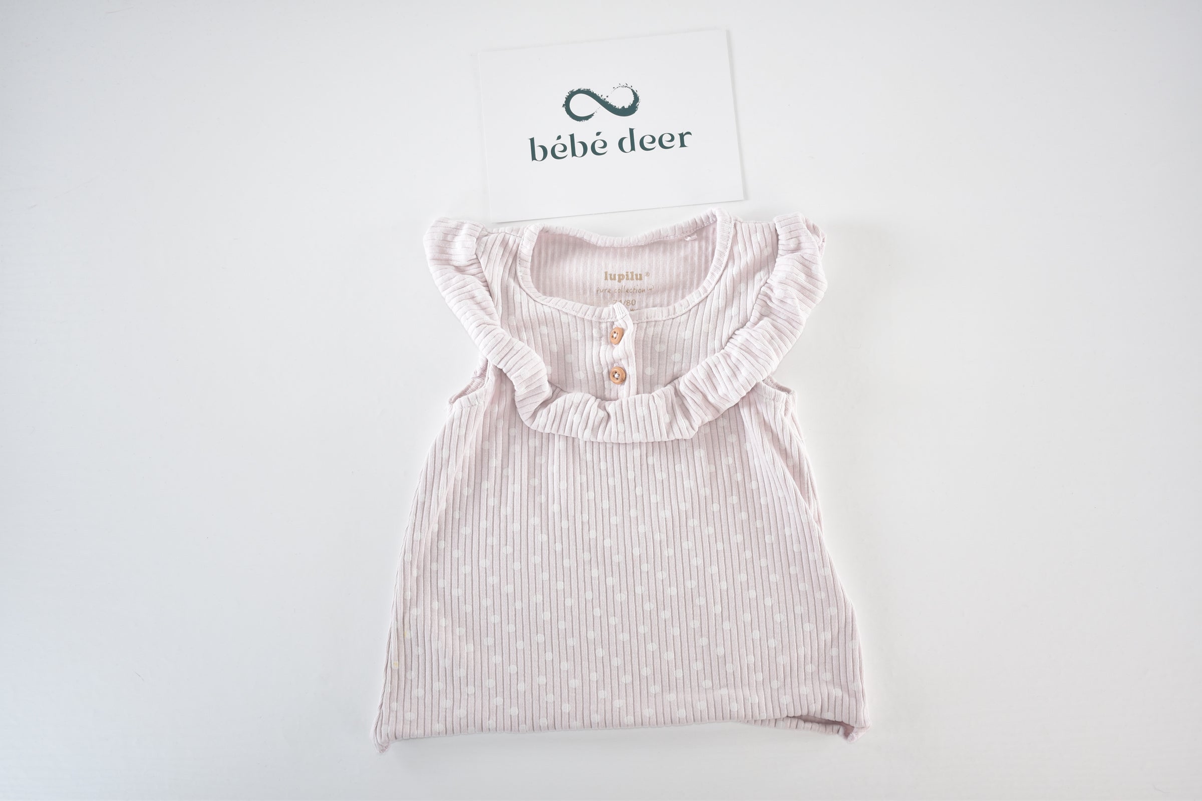 Pale pink organic cotton ribbed top