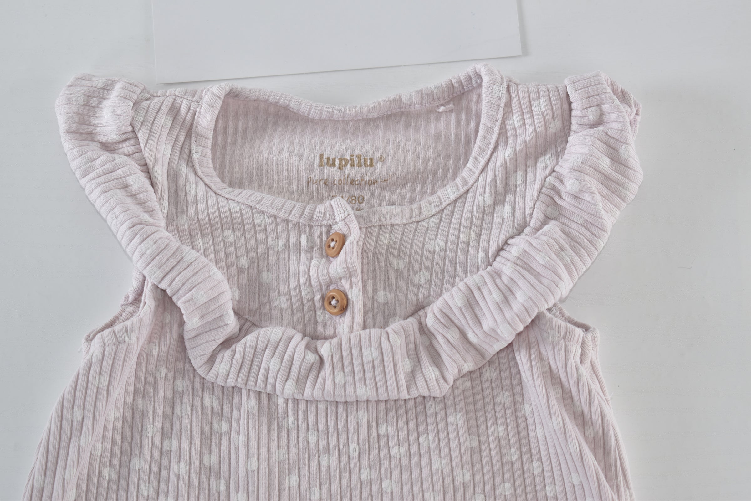 Pale pink organic cotton ribbed top