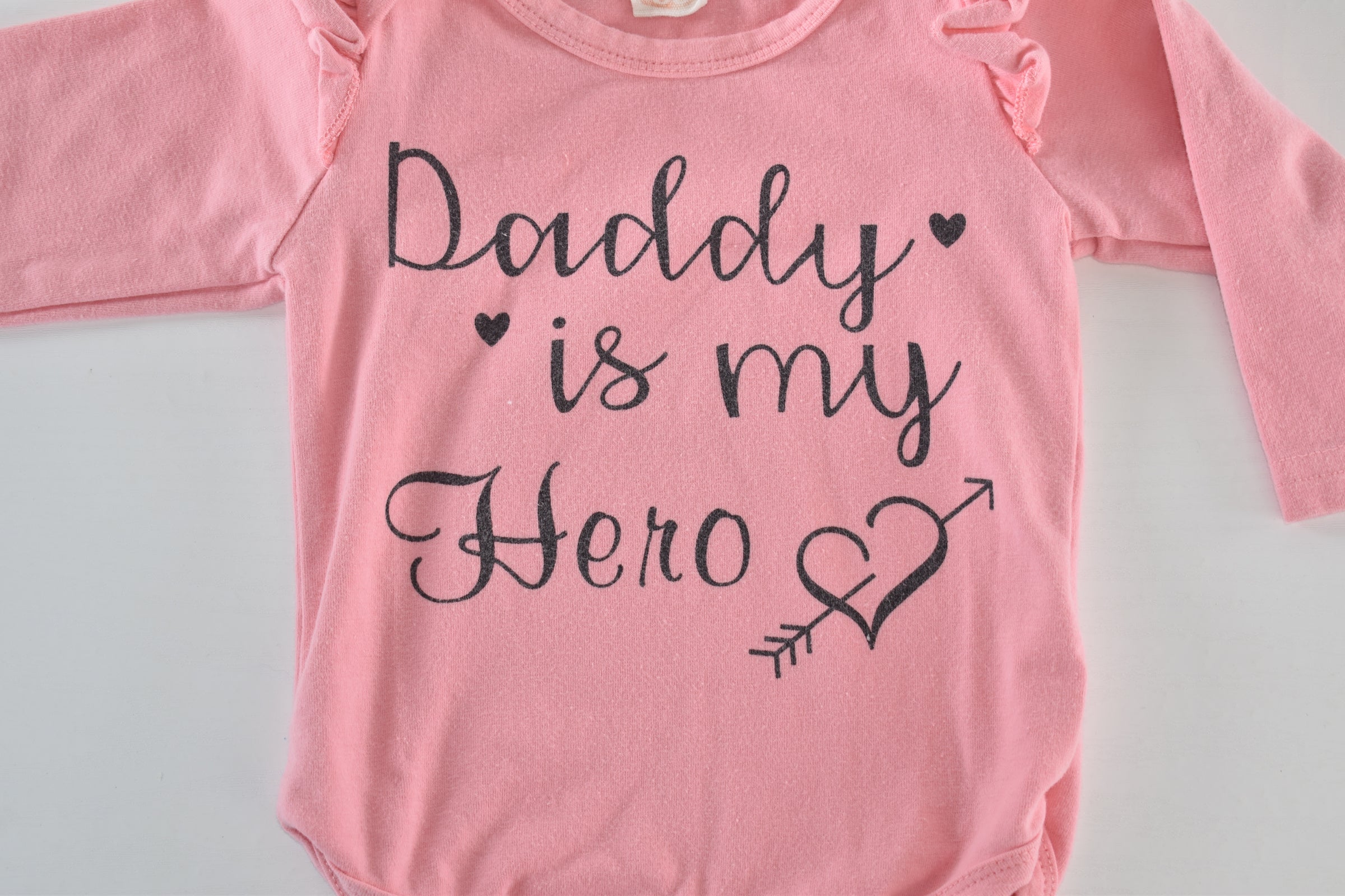 "Daddy Is My Hero" long sleeve bodysuit