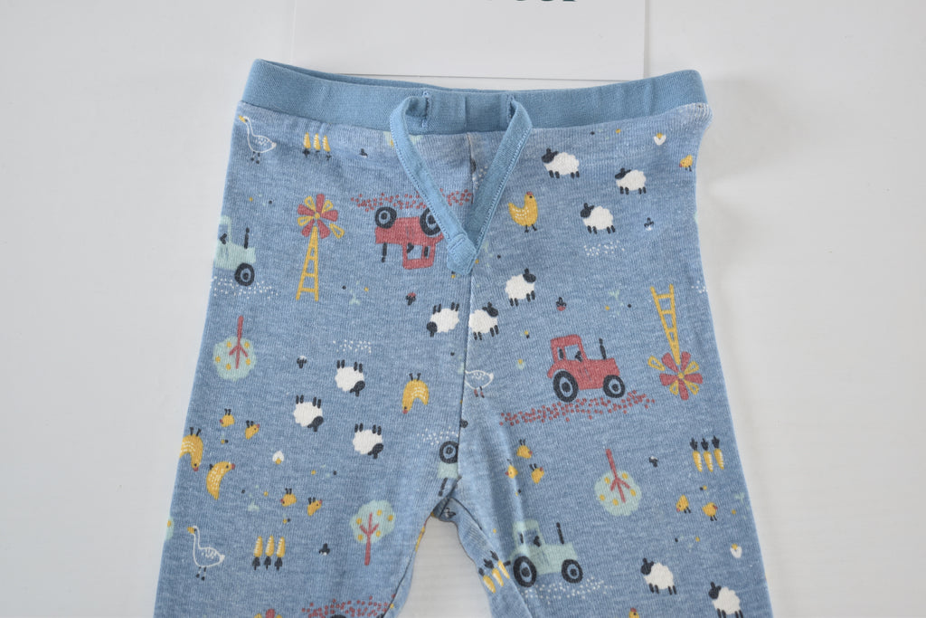 Blue farm print trousers
