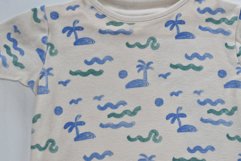 Beach print top and shorts set