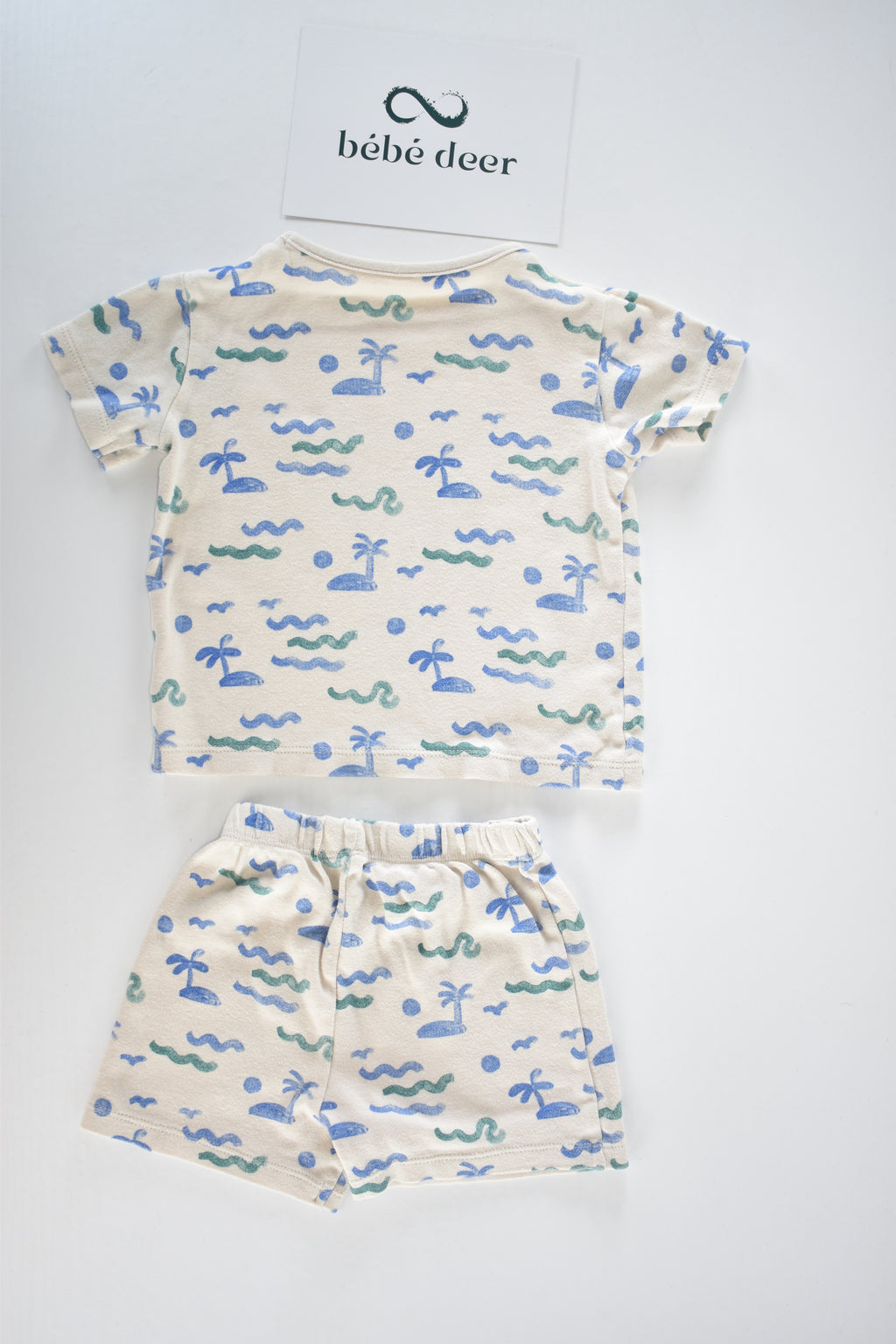 Beach print top and shorts set