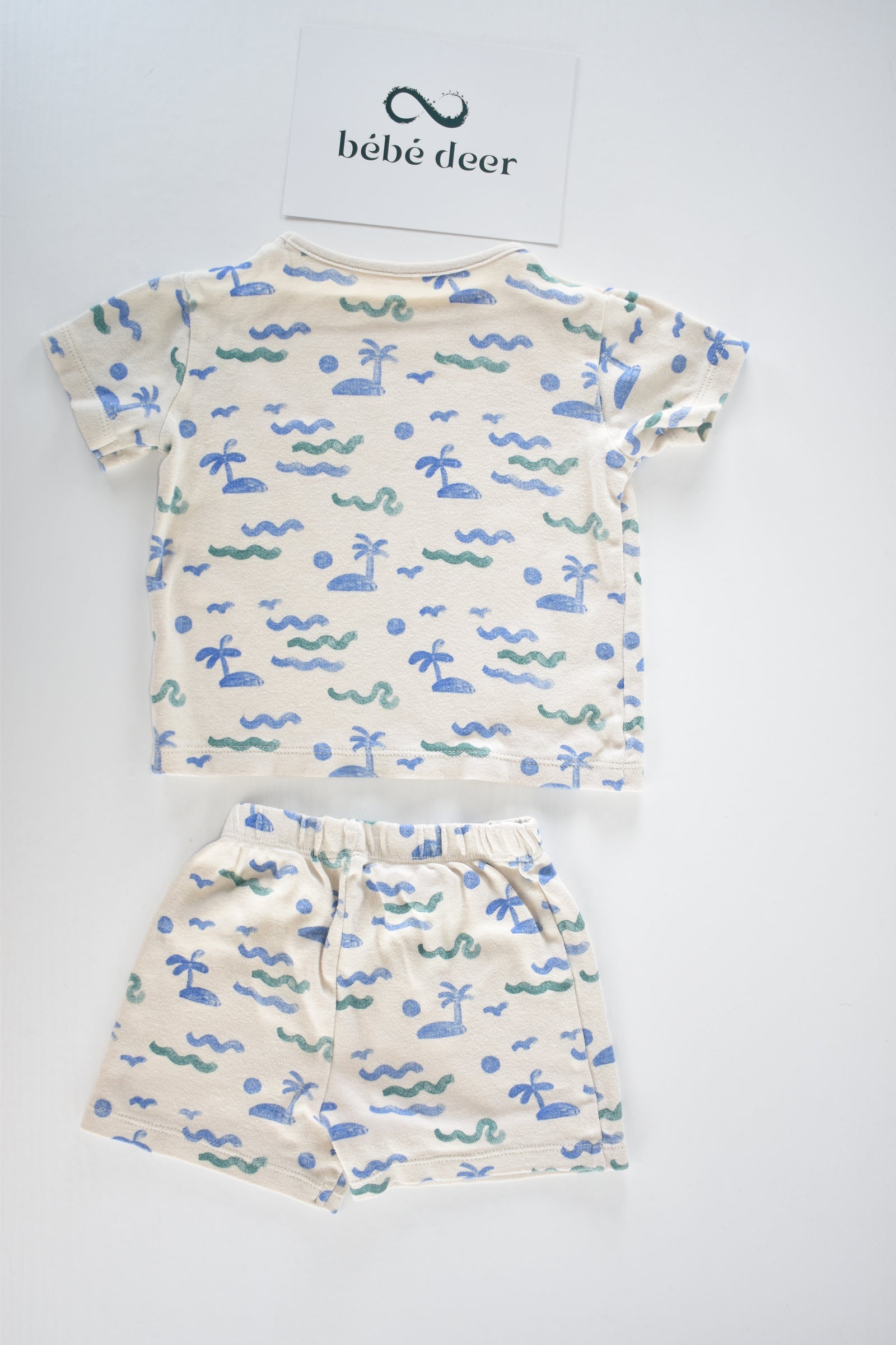 Beach print top and shorts set