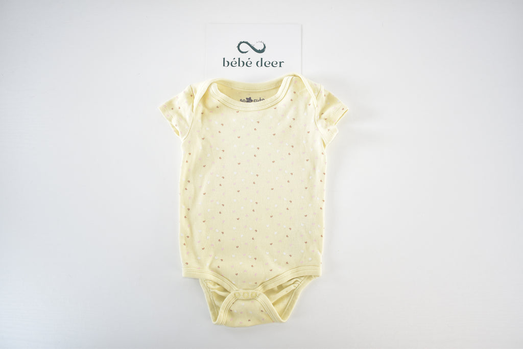 Yellow heart print bodysuit