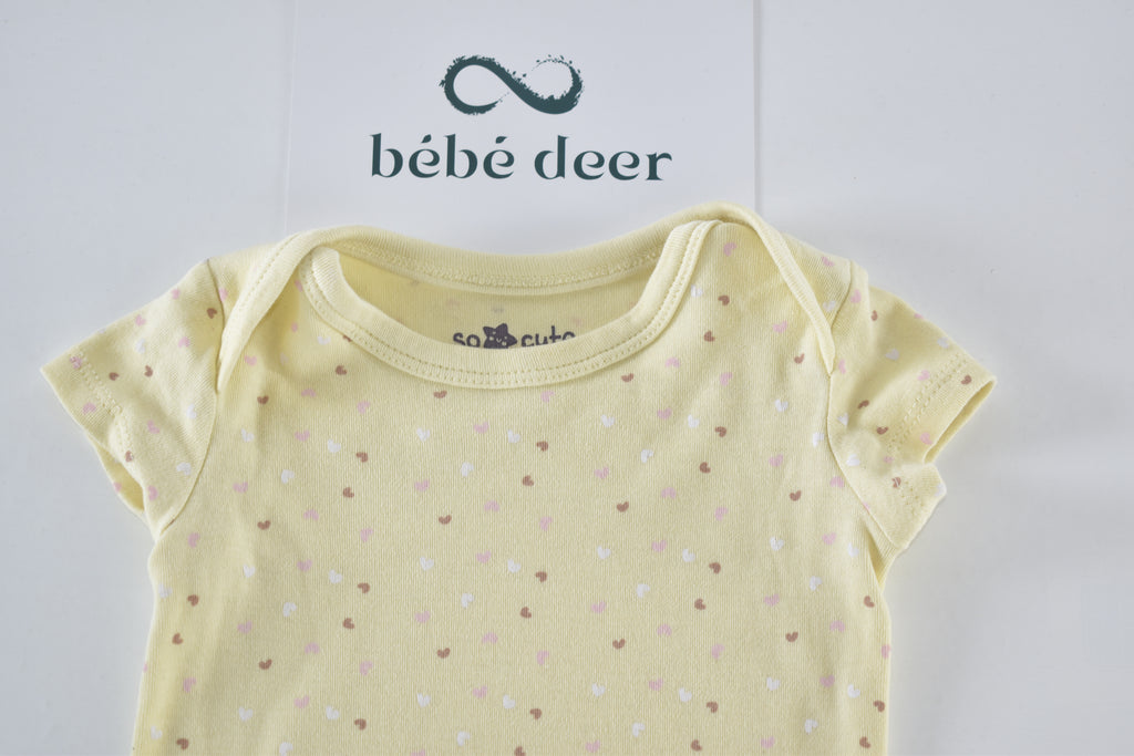 Yellow heart print bodysuit