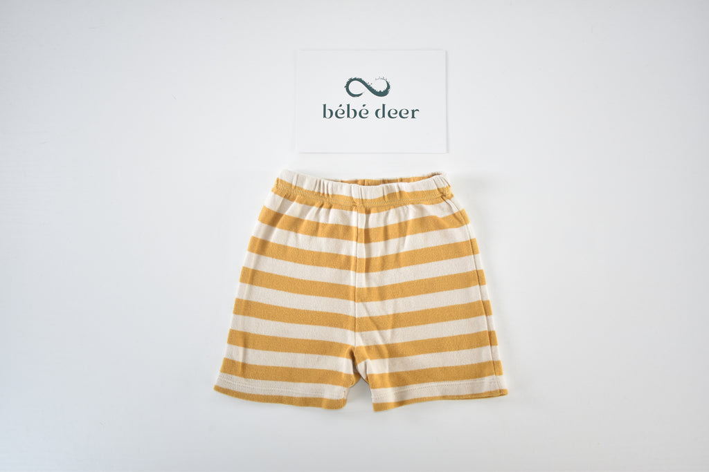 Mustard and cream striped shorts