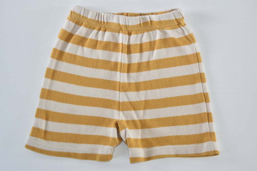 Mustard and cream striped shorts
