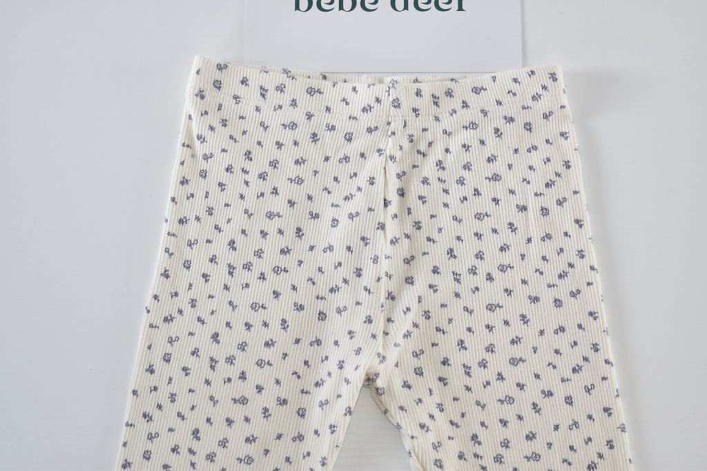 Cream floral leggings