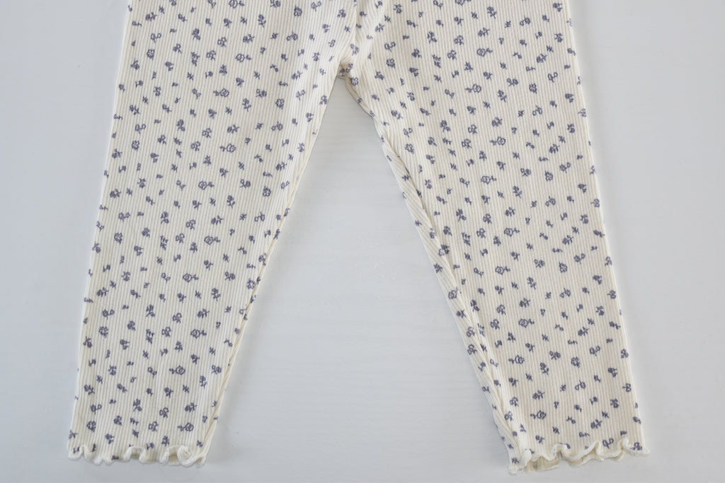 Cream floral leggings