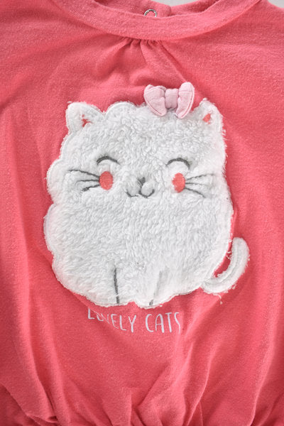 Pink top Love cats