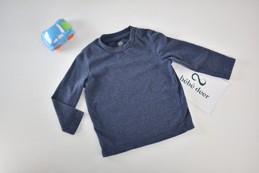 Blue-grey long-sleeve top