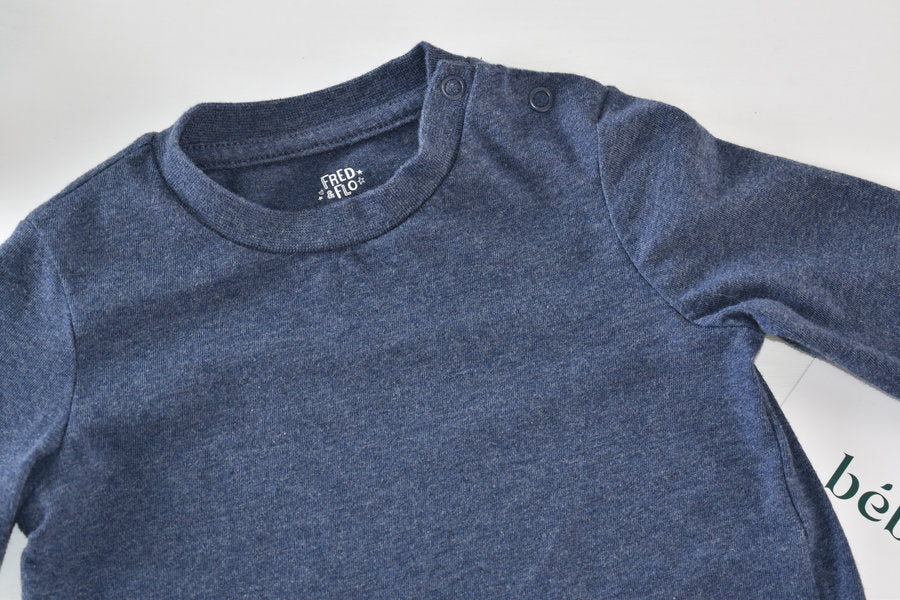 Blue-grey long-sleeve top