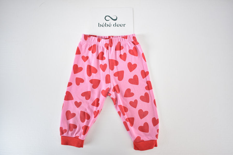 Heart print light trousers
