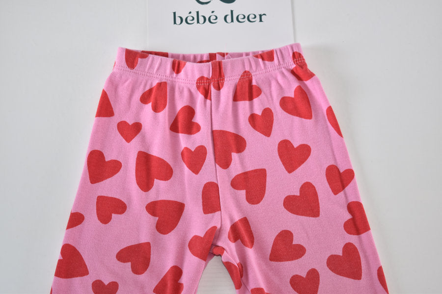 Heart print light trousers