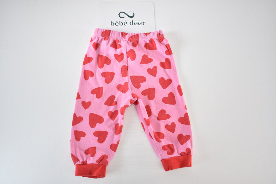 Heart print light trousers