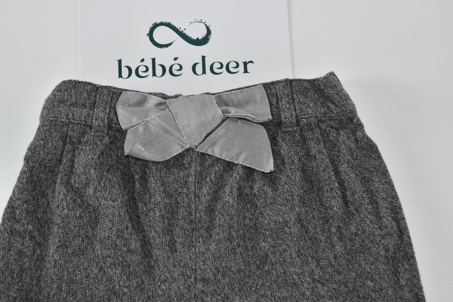 Grey shorts with satin bow detail