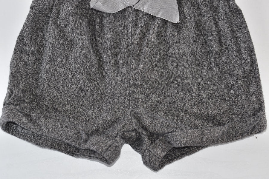 Grey shorts with satin bow detail