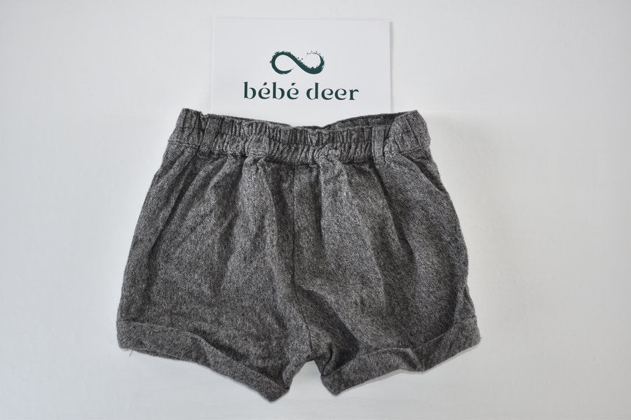 Grey shorts with satin bow detail