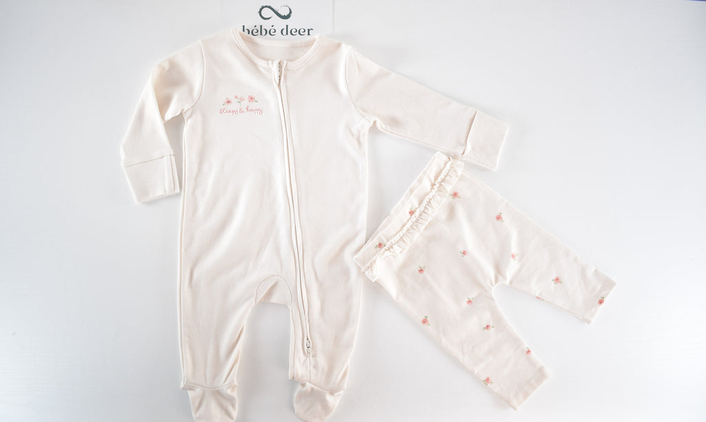 Floral sleepsuit and leggings set