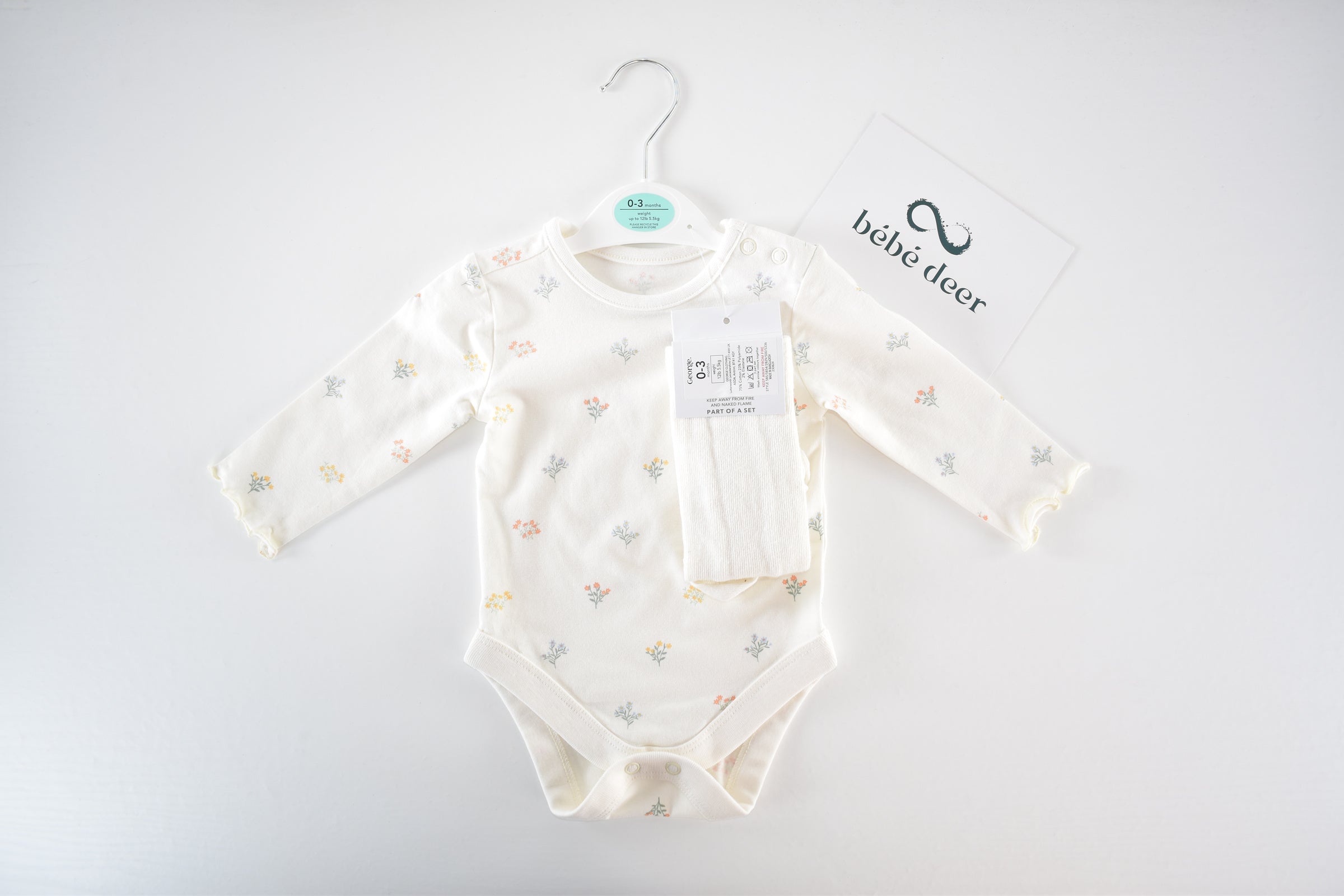 Floral print bodysuit with tights