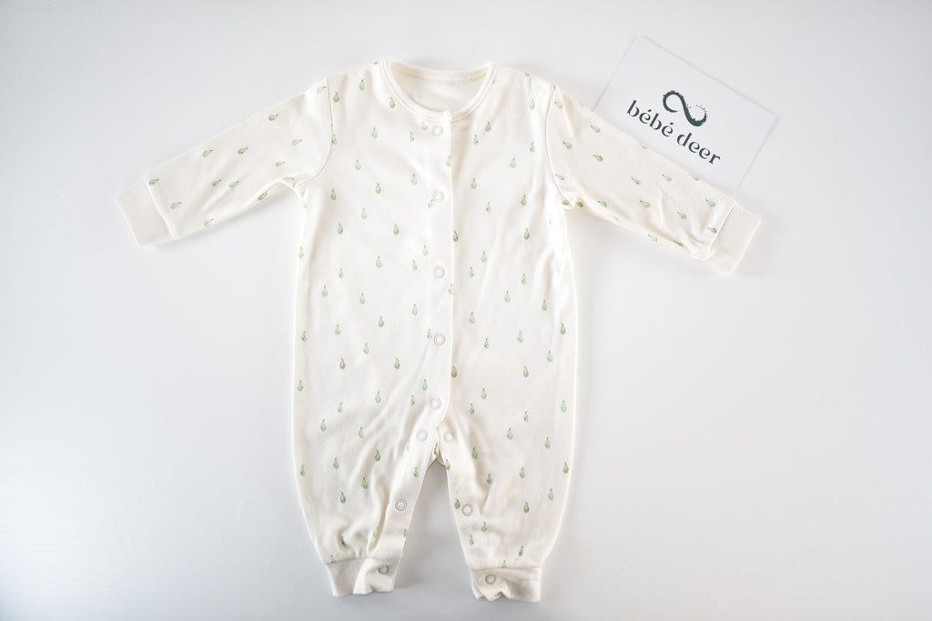 Pear print footless sleepsuit