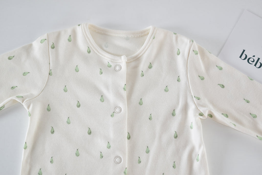 Pear print footless sleepsuit