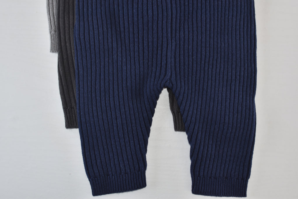 Ribbed Knit Trousers – Pack of 3 (Grey, Charcoal & Navy)