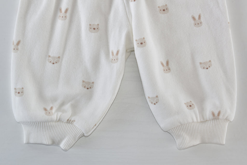 Cream Woodland Print trousers