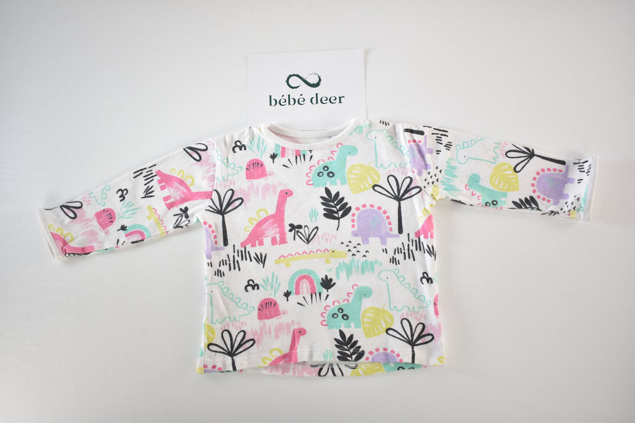 Dinosaur print long sleeve top