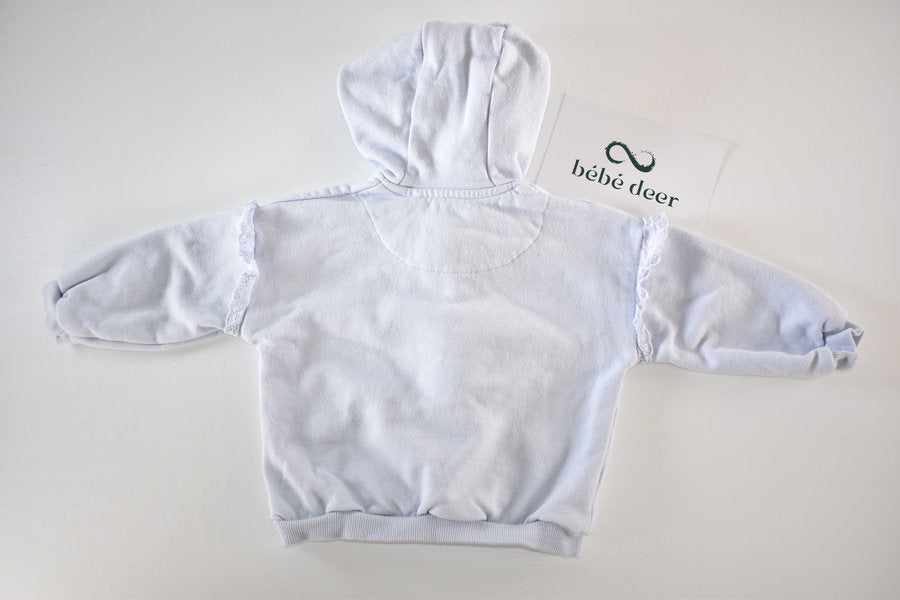 Light blue hooded zip jacket