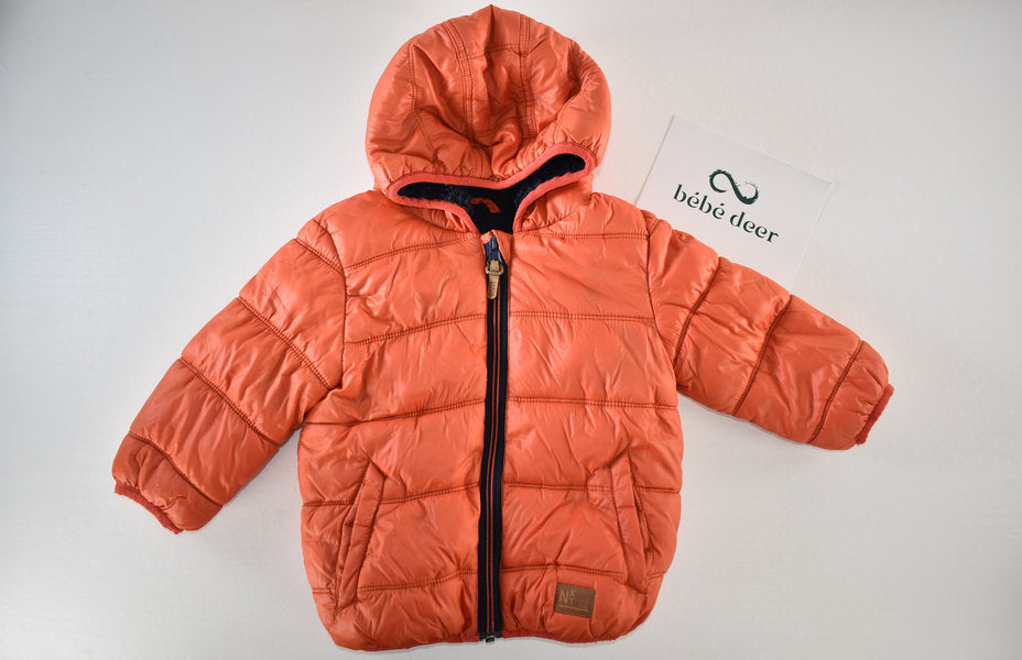 Orange hooded padded coat
