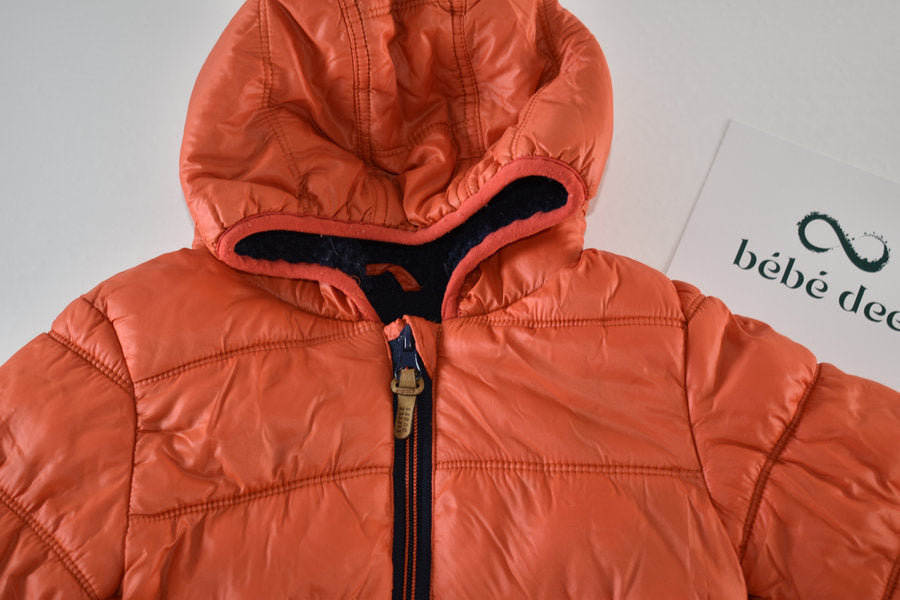 Orange hooded padded coat