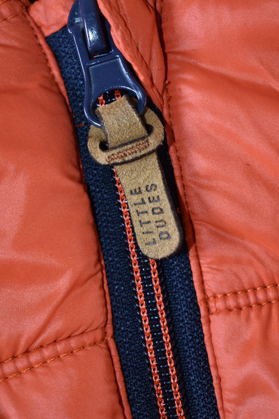 Orange hooded padded coat