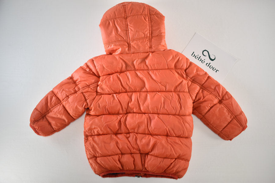 Orange hooded padded coat