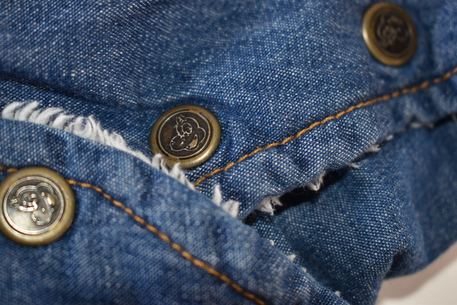 Denim hooded pramsuit with fleece lining