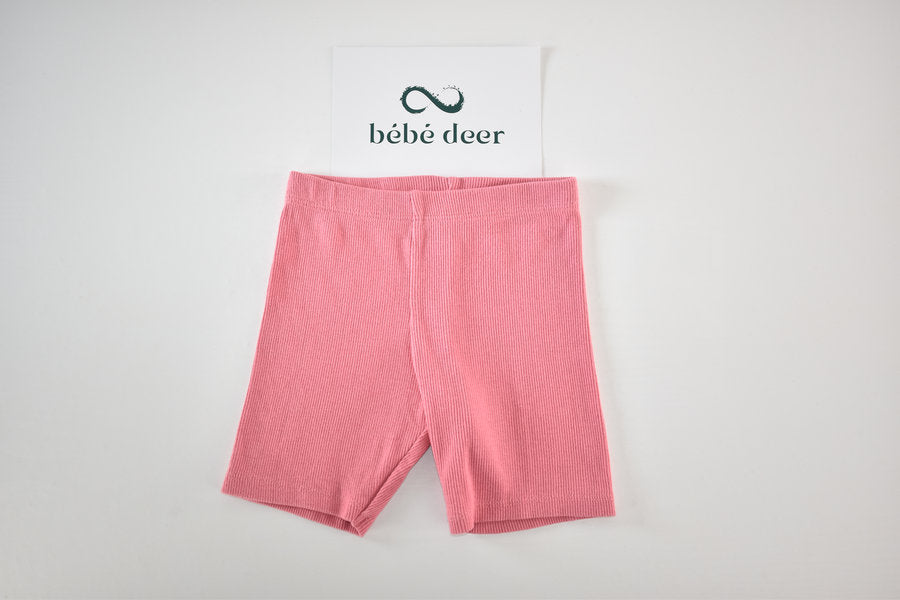 Pink ribbed cycling shorts